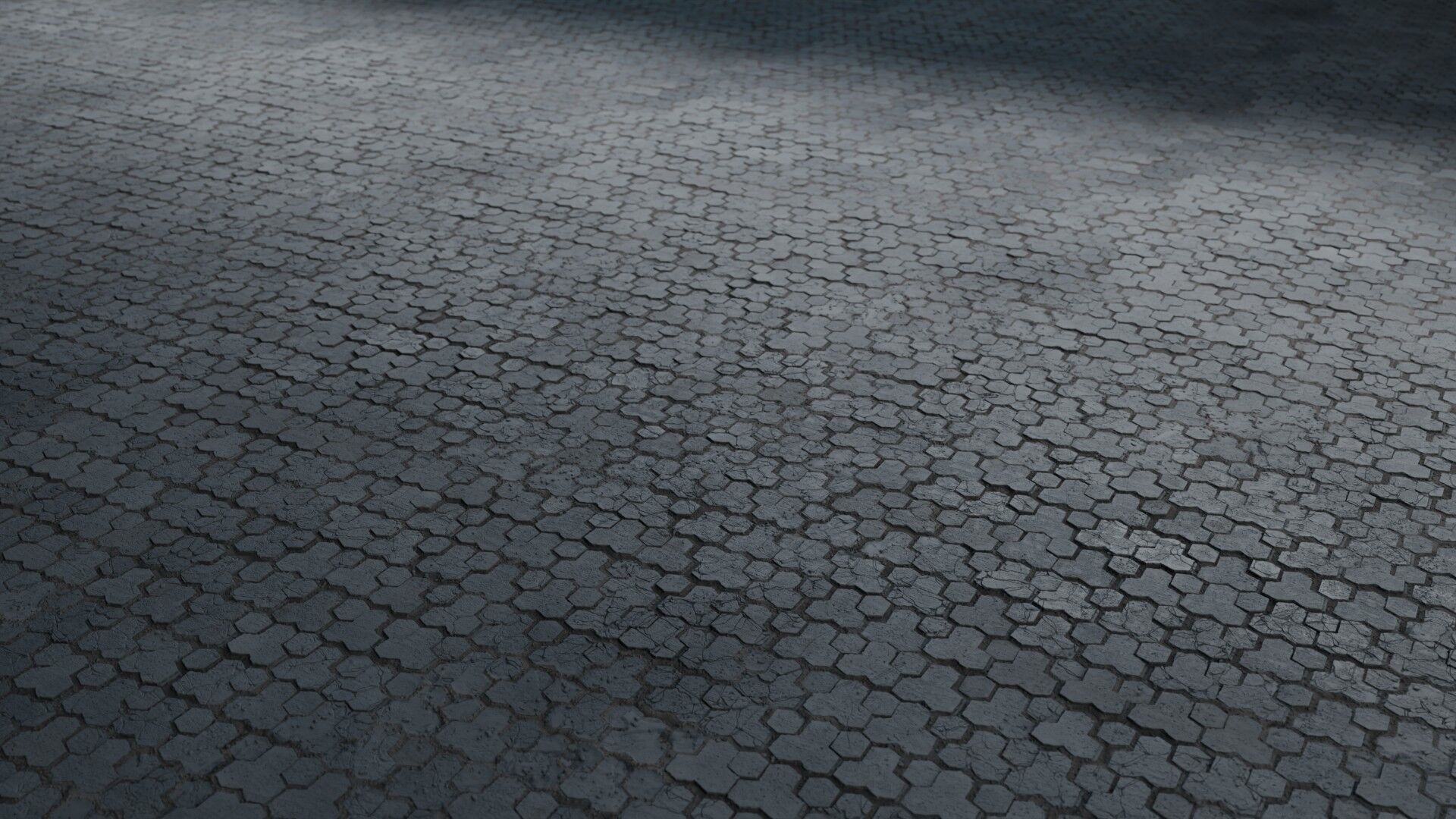 Hex Stone Pavers Seamless PBR Material Texture_1