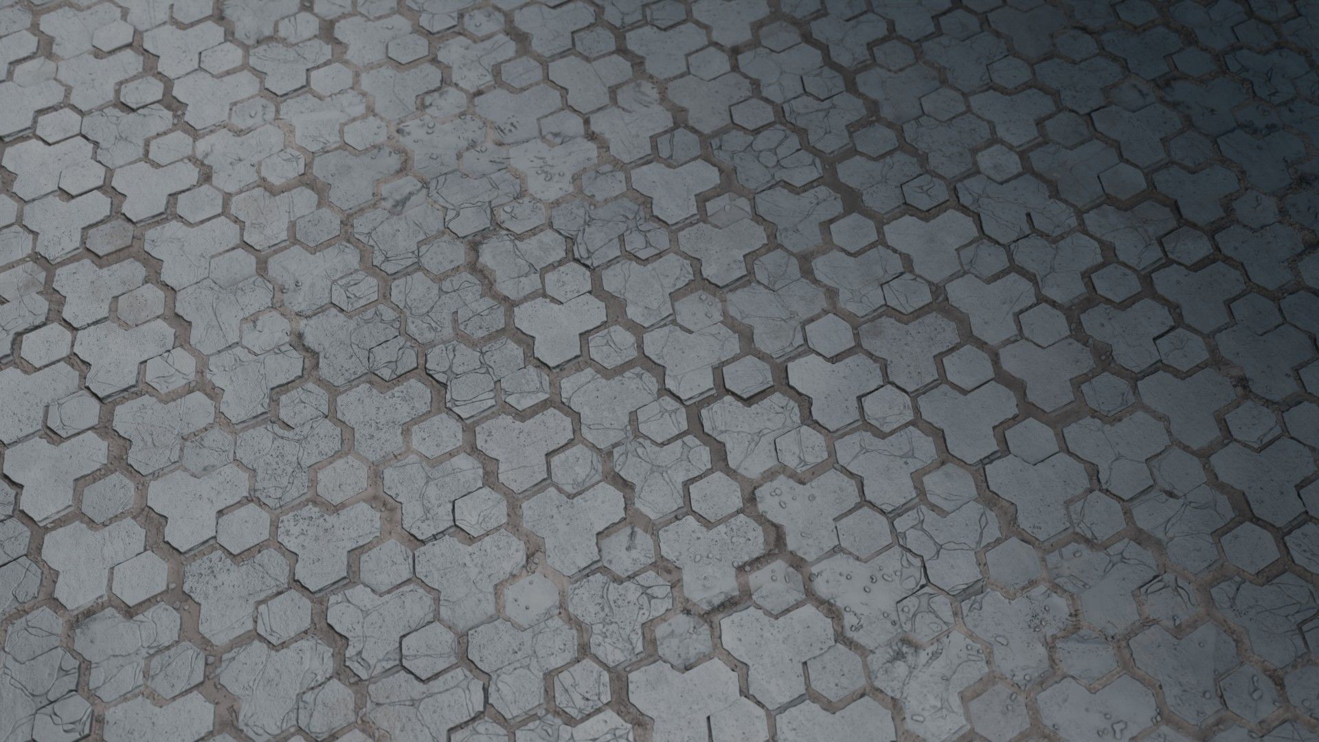 Hex Stone Pavers Seamless PBR Material Texture_2