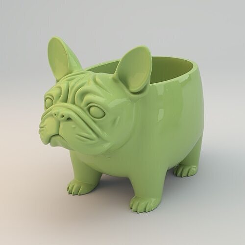French Bulldog Planter - Cute Chubby Dog Pot for Plant Lovers 3D print model