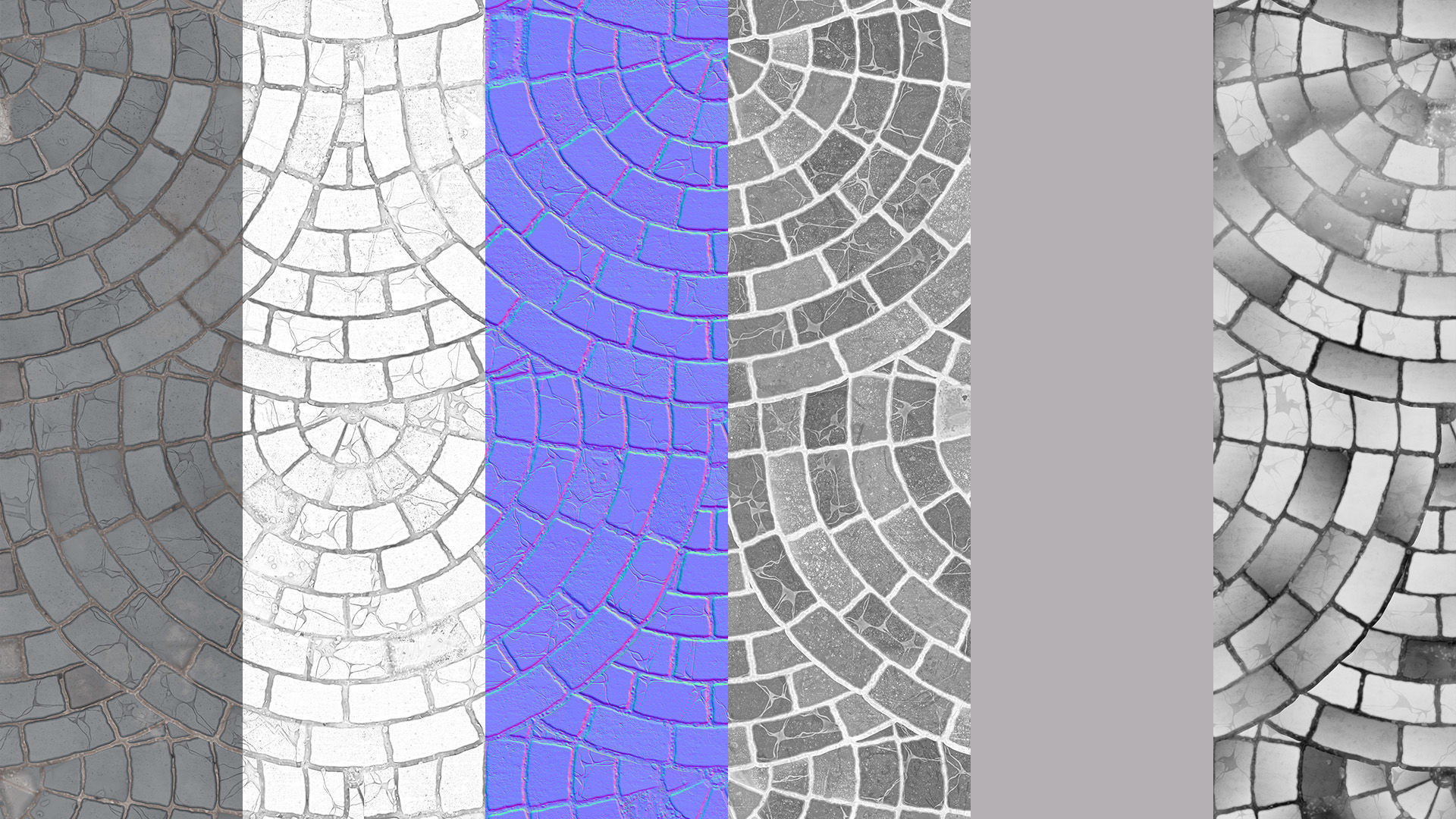 Radial Fan Stone Pavers Seamless PBR Material Texture_4