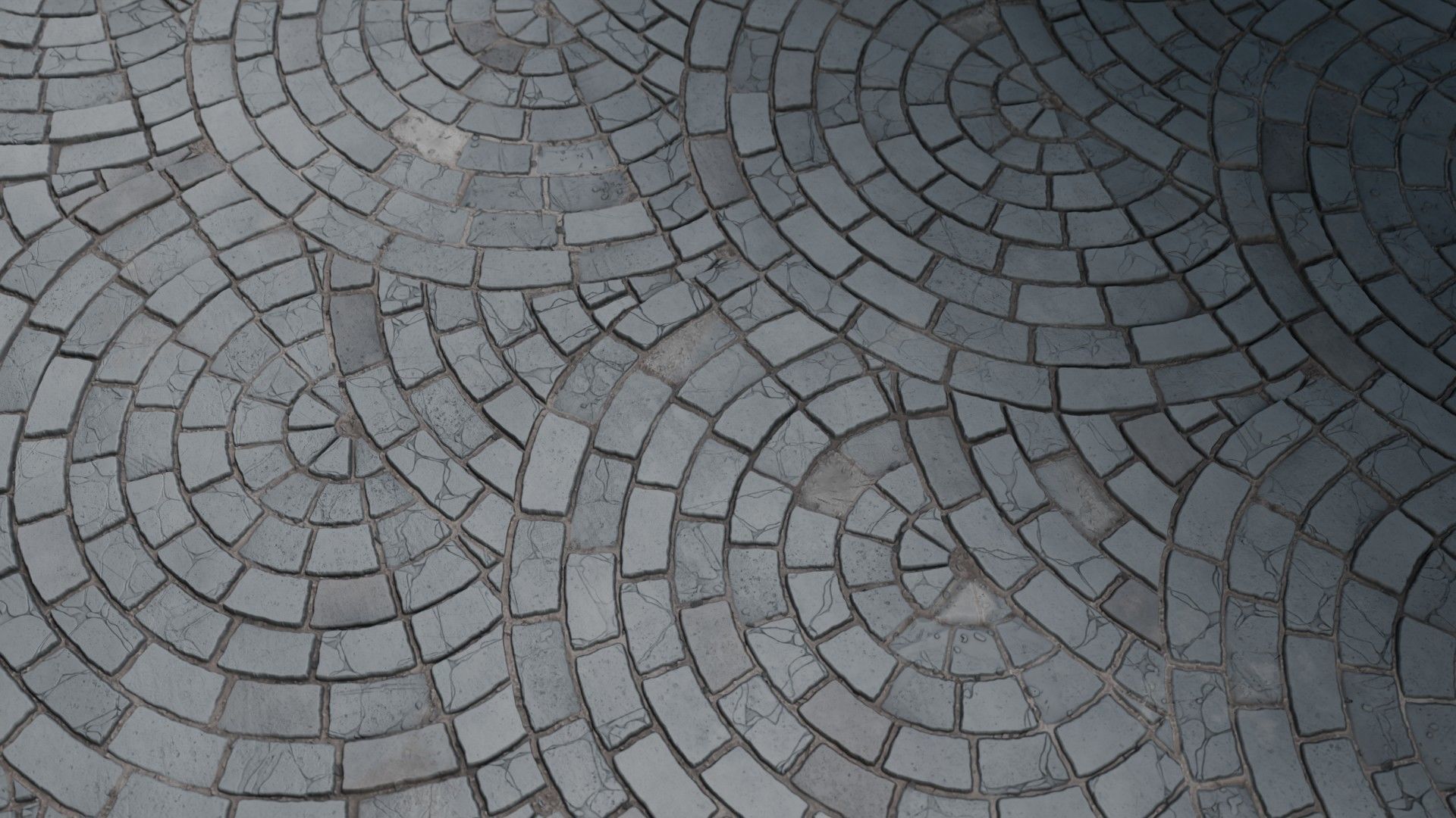Radial Fan Stone Pavers Seamless PBR Material Texture_2