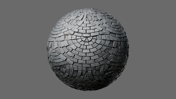 Radial Fan Stone Pavers Seamless PBR Material Texture