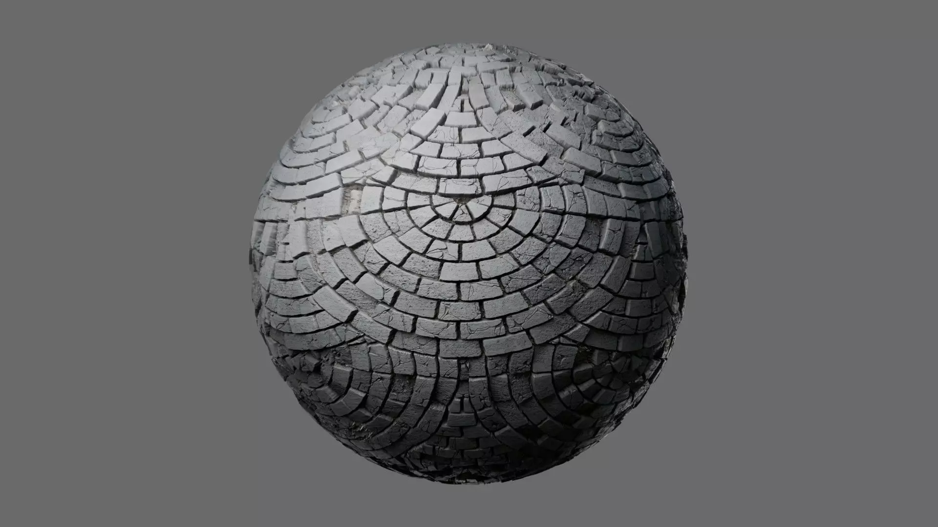 Radial Fan Stone Pavers Seamless PBR Material Texture_0