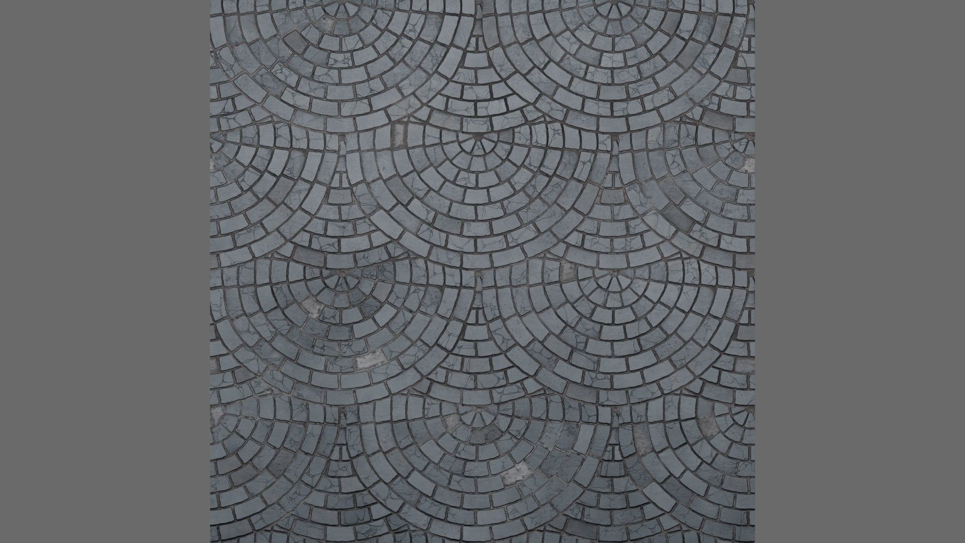 Radial Fan Stone Pavers Seamless PBR Material Texture_3