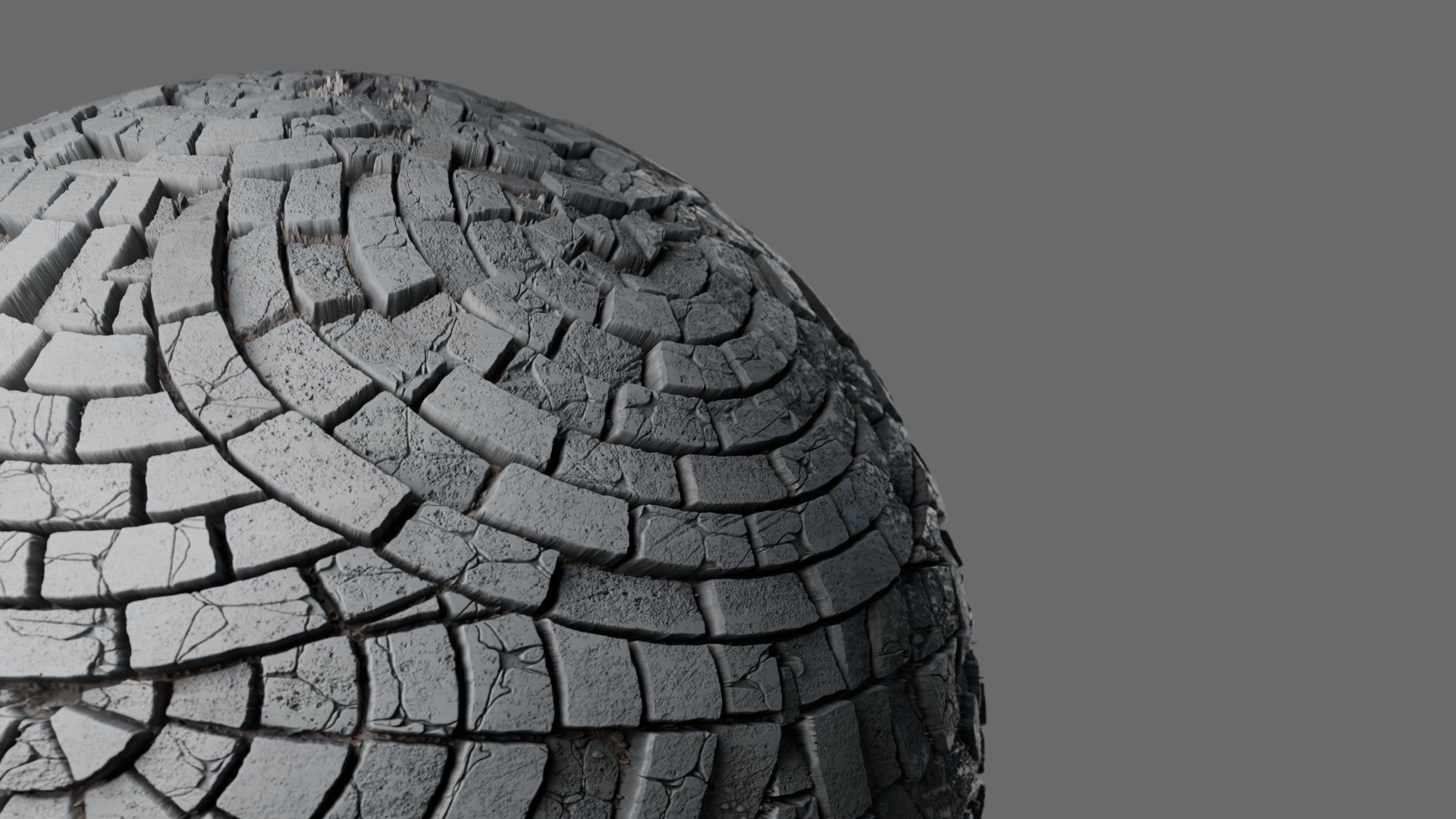 Radial Fan Stone Pavers Seamless PBR Material Texture_5
