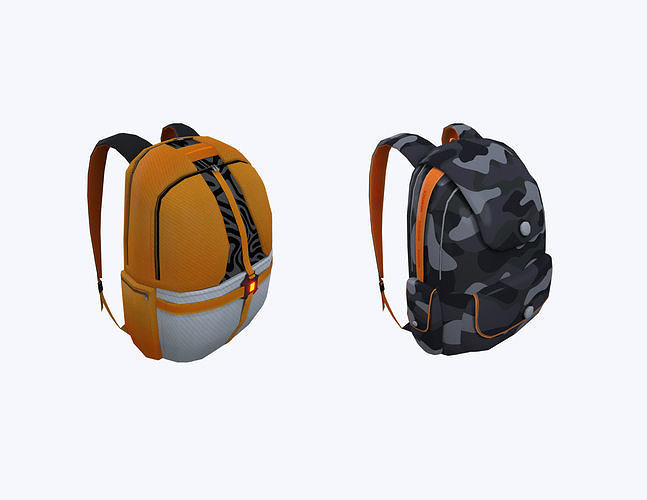 Backpack 3D Model Set 01 3D Model Collection