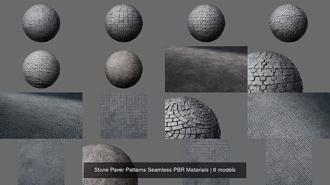 Stone Paver Patterns Seamless PBR Materials Texture