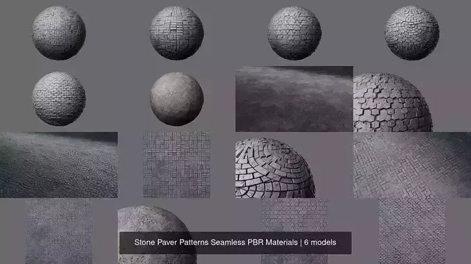 Stone Paver Patterns Seamless PBR Materials Texture
