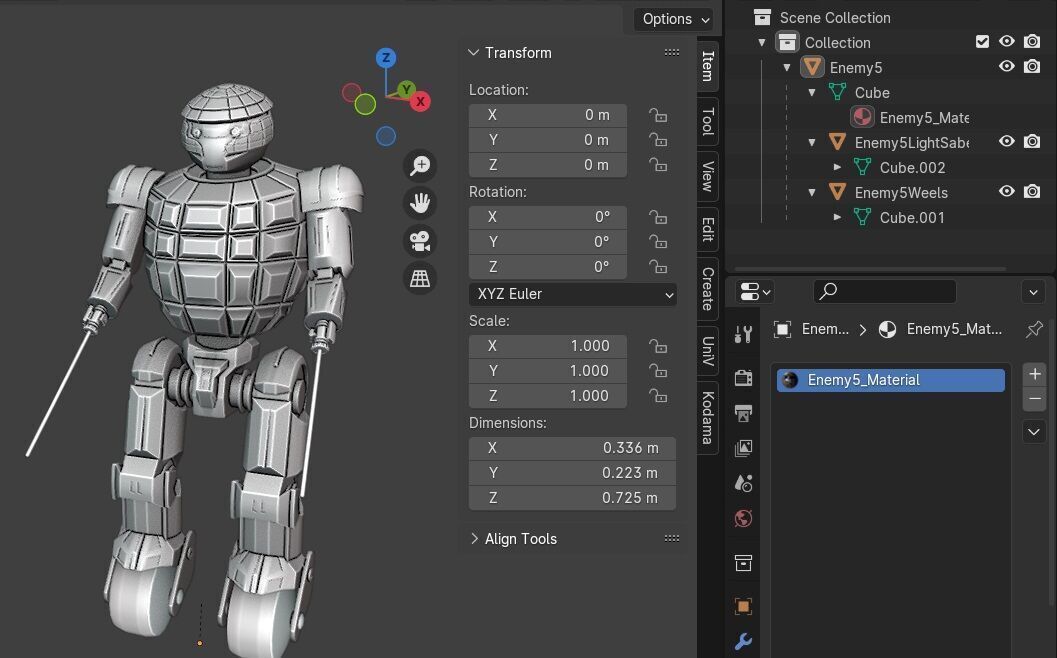 Sci-Fi Robot Enemy 005 Low-poly 3D model_10