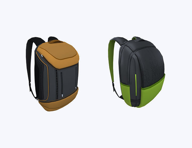 Backpack 3D Model Set 02 3D Model Collection