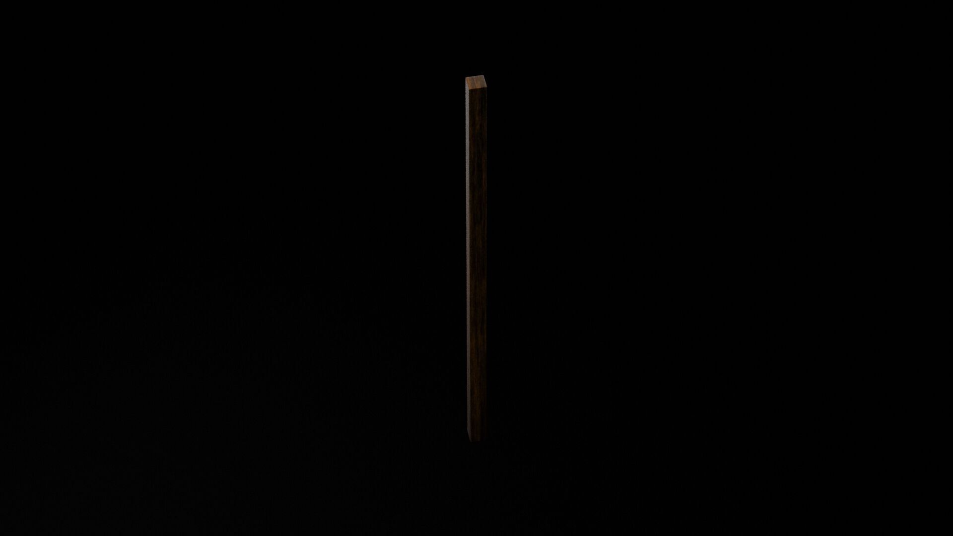 Wooden Post 4x4 Low-poly 3D model_2