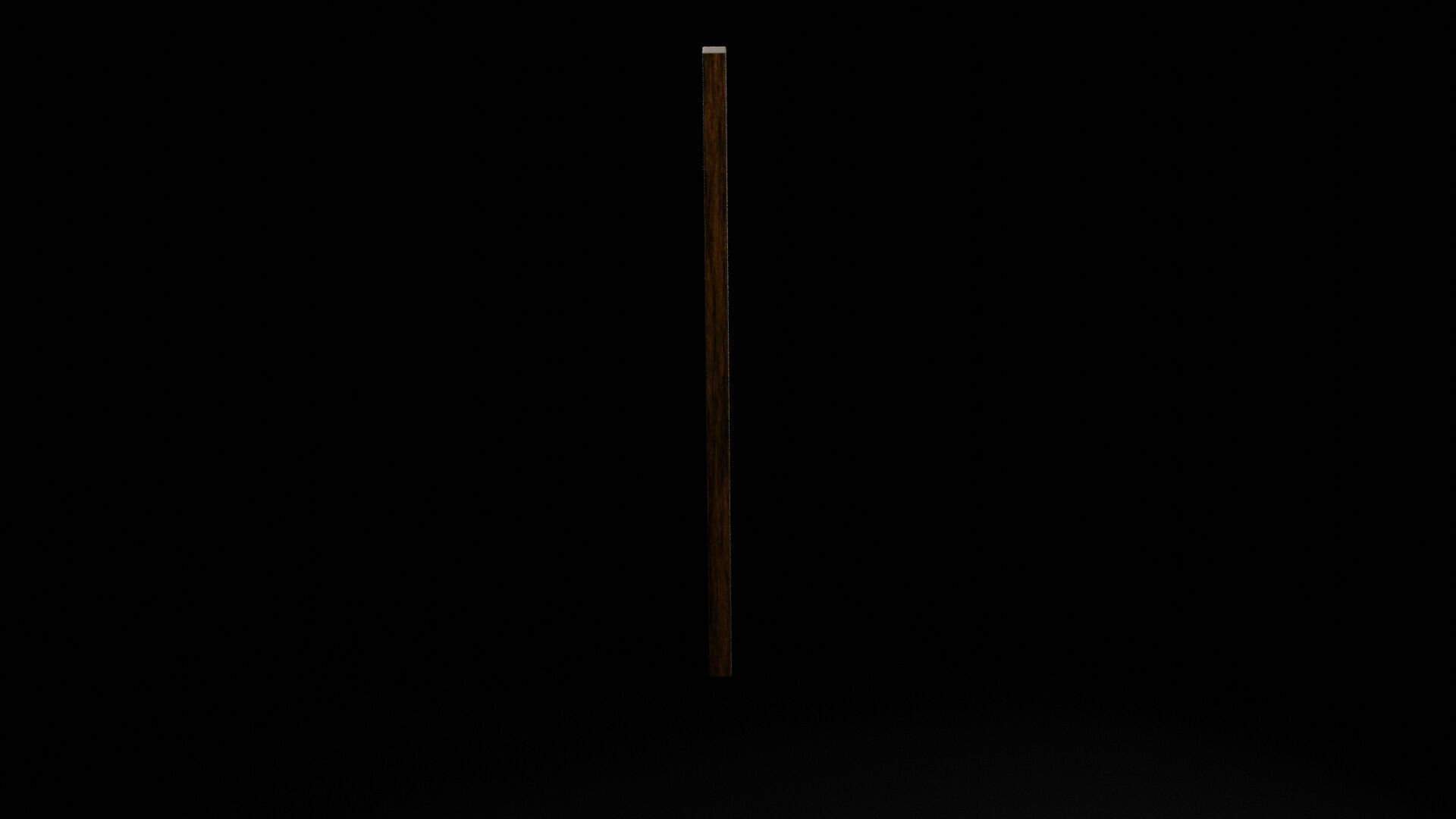 Wooden Post 4x4 Low-poly 3D model_5