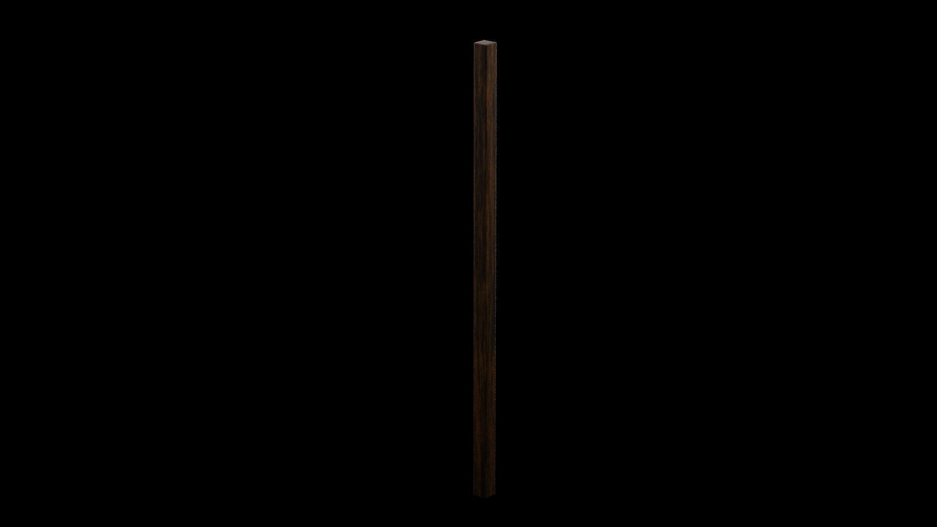 Wooden Post 4x4 Low-poly 3D model_1