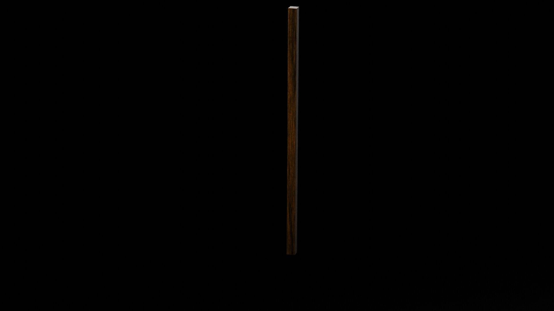 Wooden Post 4x4 Low-poly 3D model_4