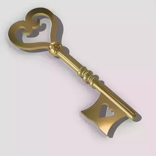 Golden heart shaped key