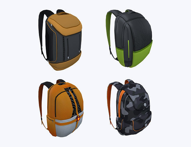 Backpack 3D Model Set 3D Model Collection