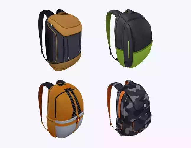 Backpack 3D Model Set