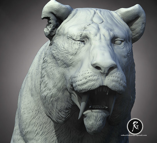 The Elder Smilodon  Sage of the Ice and Flame 3D print model
