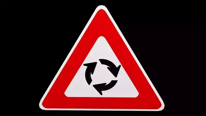Street Sign Triangle Equilateral Low-poly 3D model