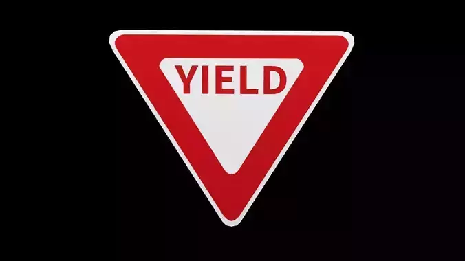 Street Sign Triangle Equilateral Low-poly 3D model