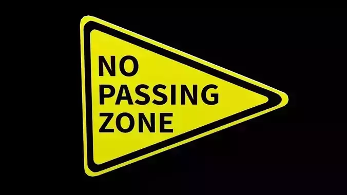 Street Sign Triangle Elongated Low-poly 3D model