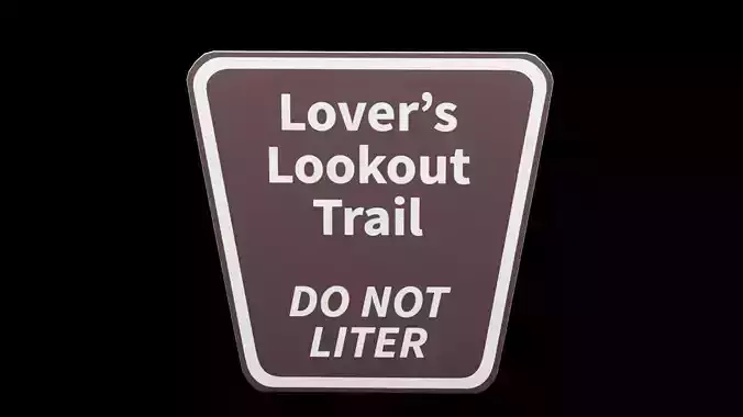Street Sign Trapezoid Low-poly 3D model