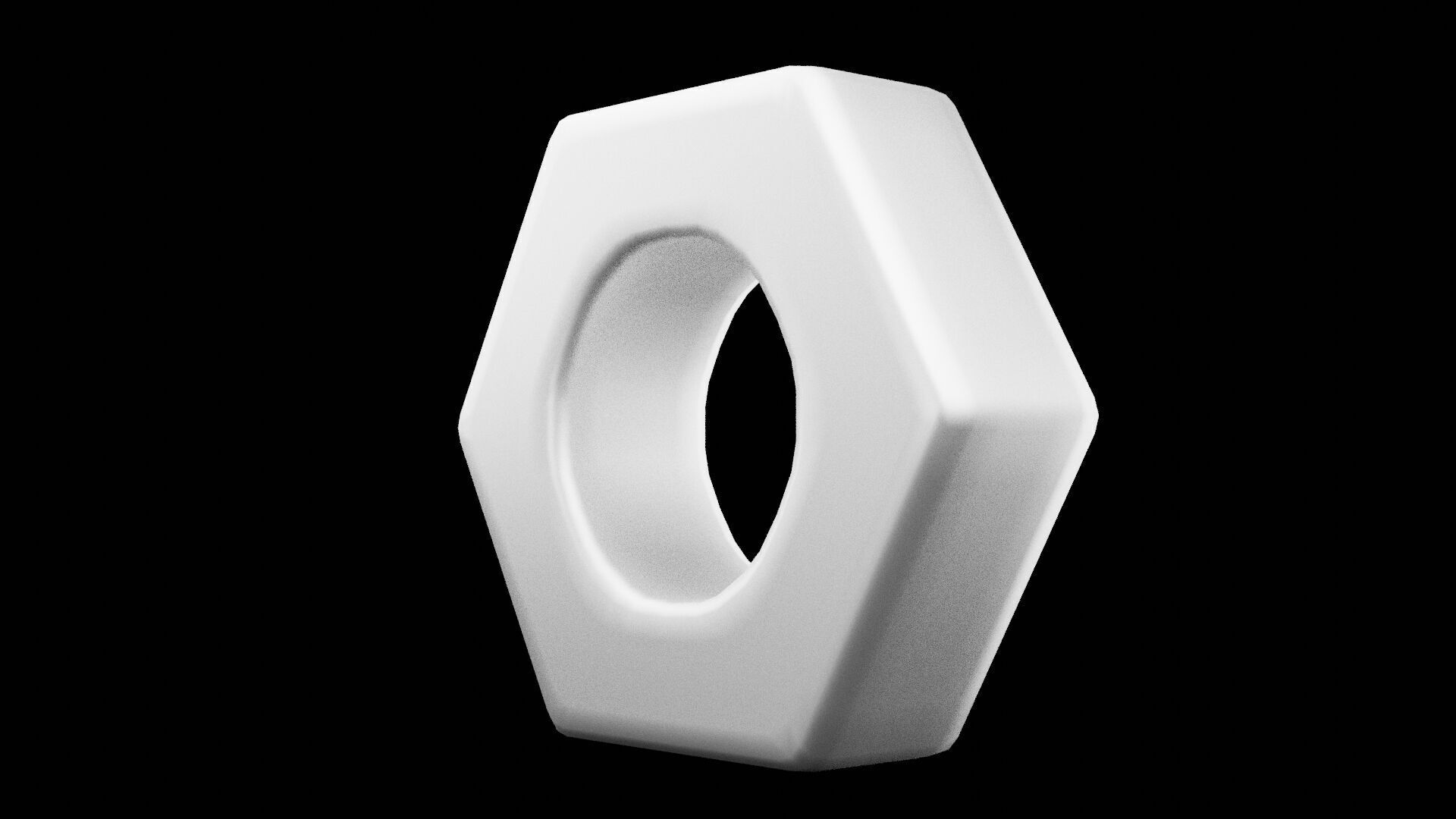 Hardware Nut Low-poly 3D model_7