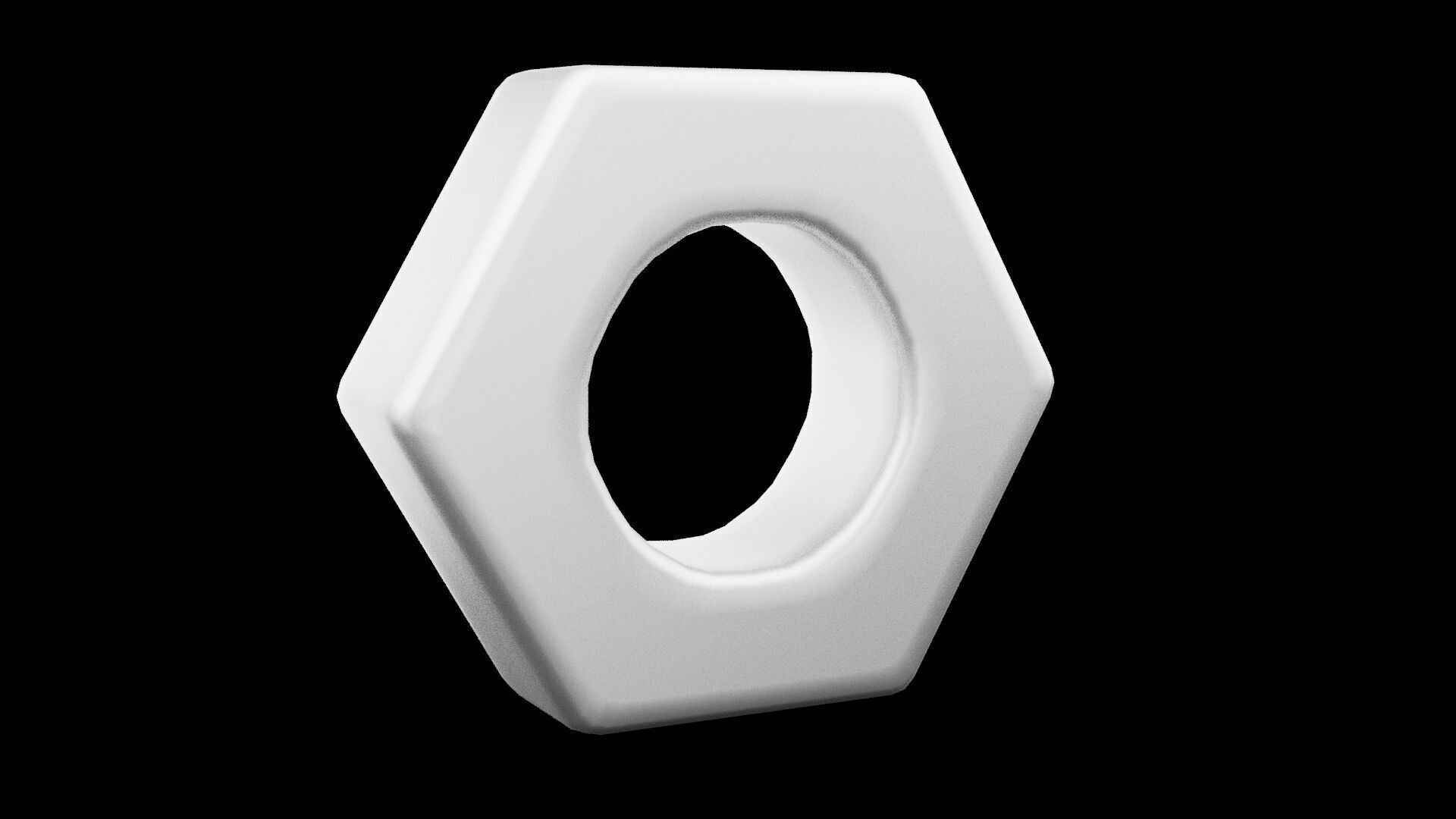 Hardware Nut Low-poly 3D model_5