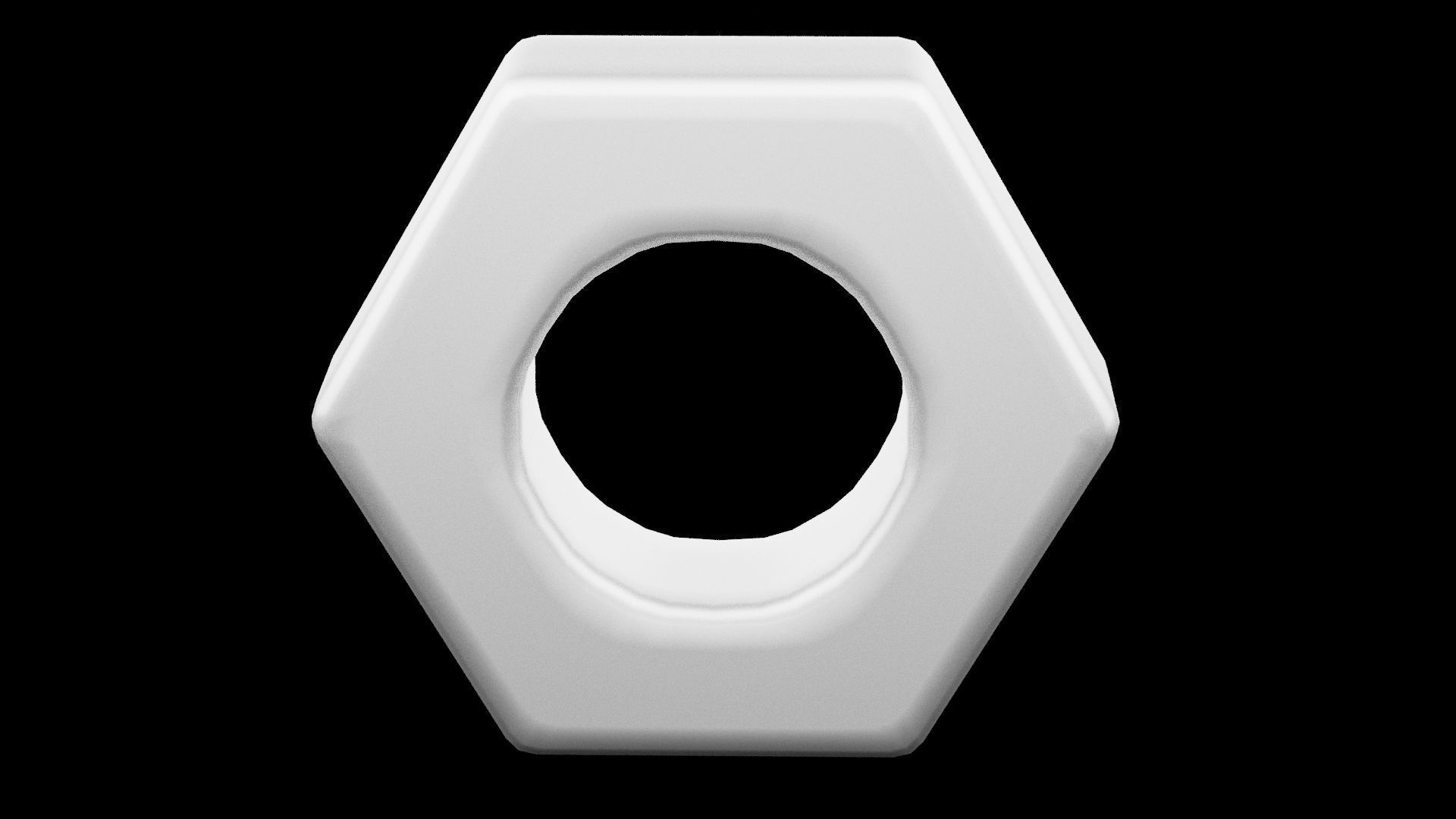 Hardware Nut Low-poly 3D model_1