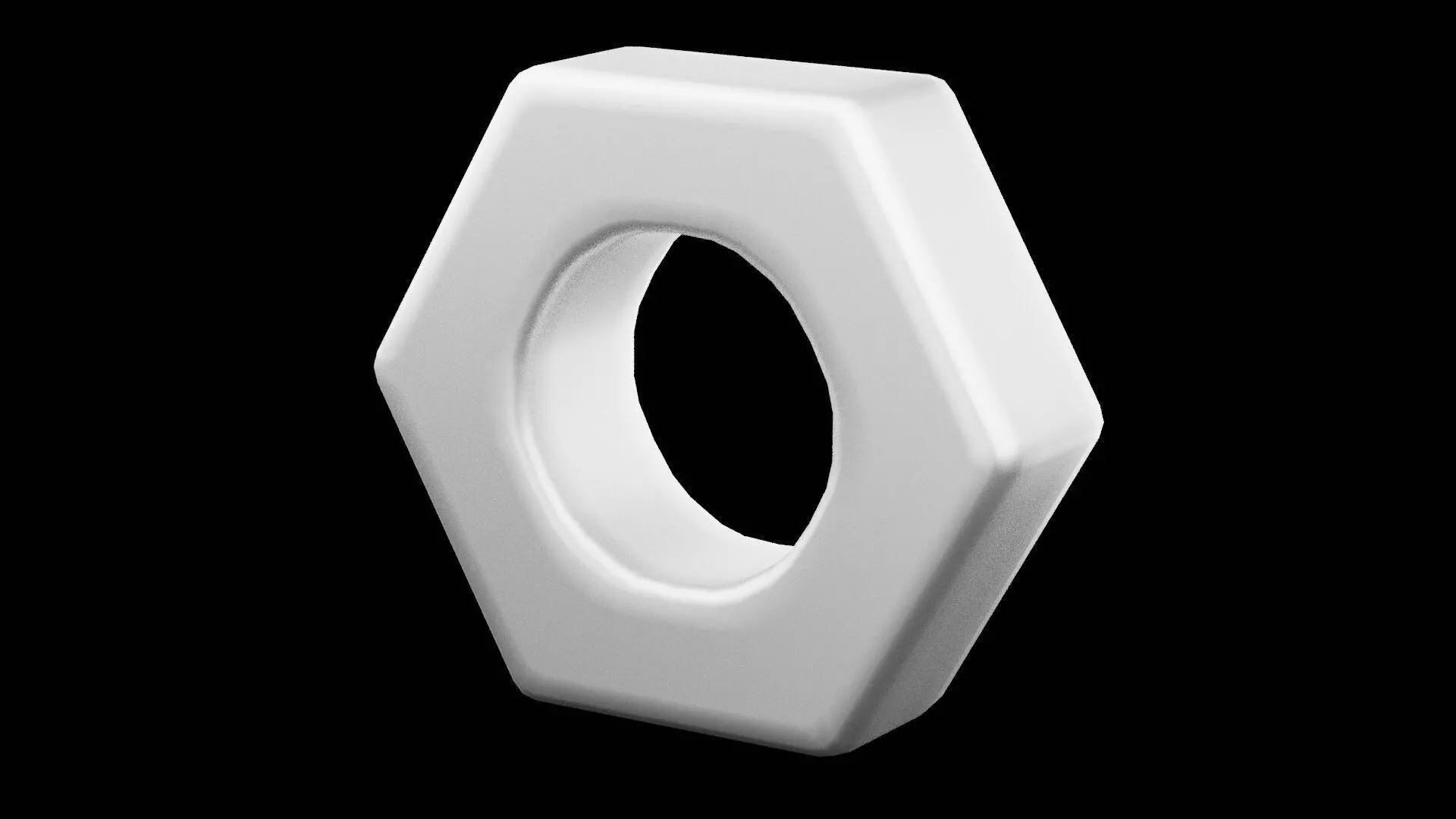 Hardware Nut Low-poly 3D model_0