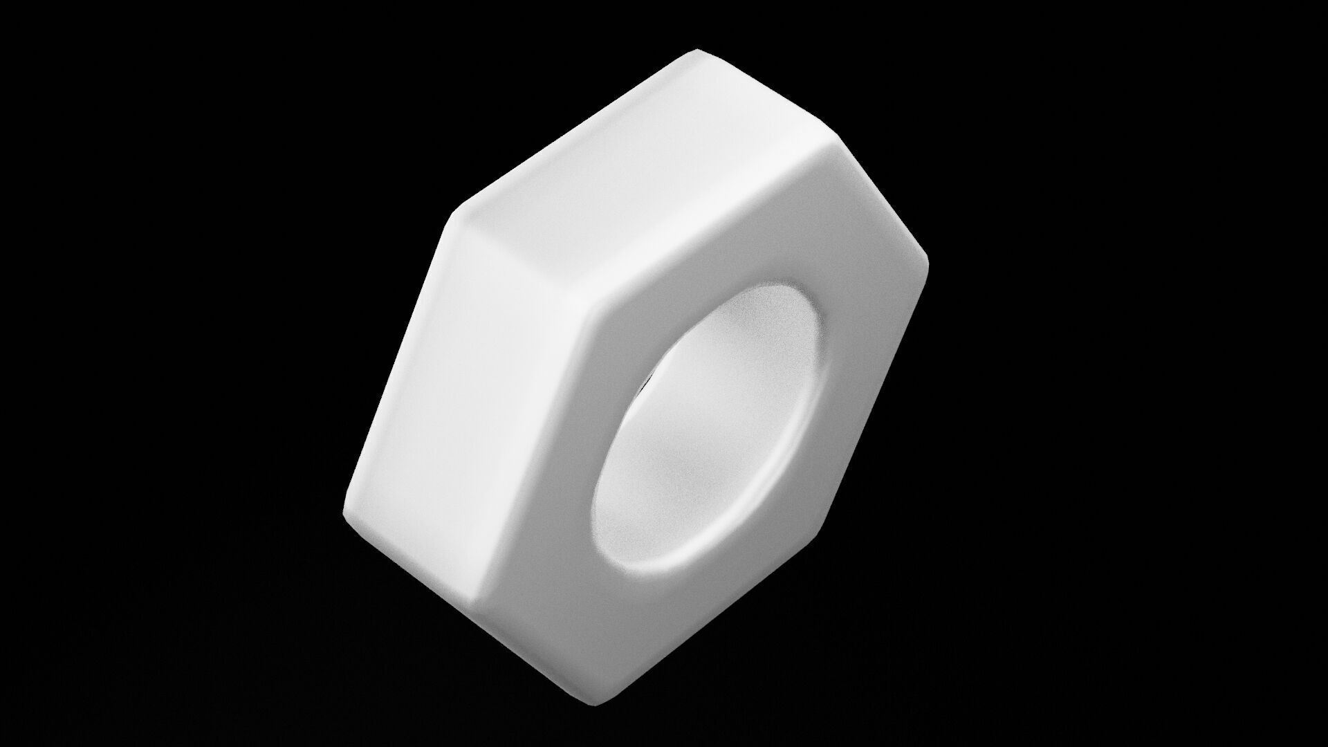 Hardware Nut Low-poly 3D model_2