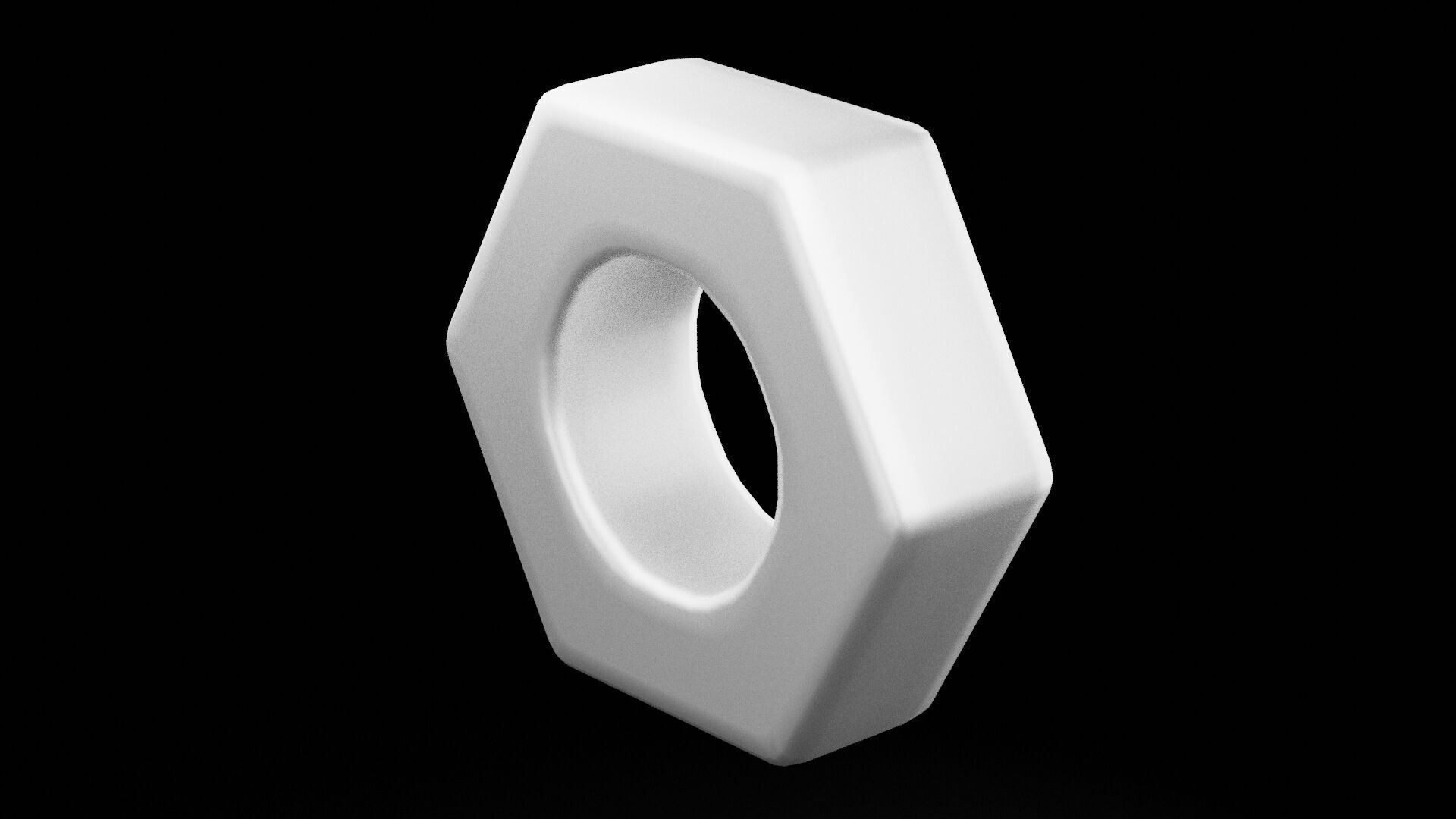 Hardware Nut Low-poly 3D model_4