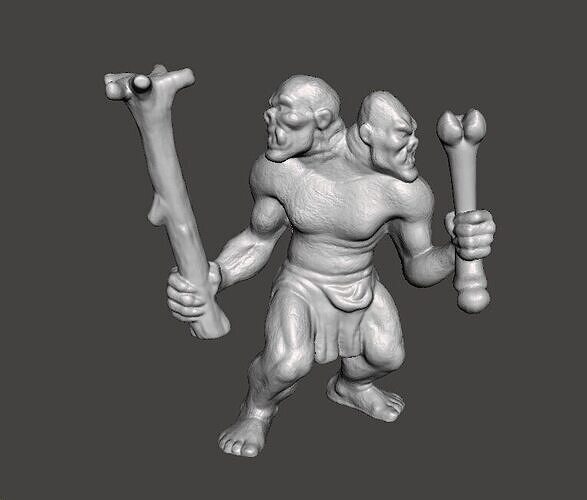 ETTIN MINIATURE MODEL FIGURE FOR FANTASY GAMES RPG DND 3D print model
