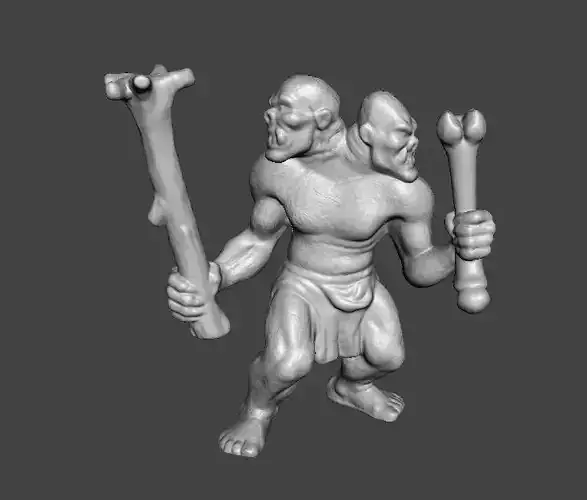 ETTIN MINIATURE MODEL FIGURE FOR FANTASY GAMES RPG DND 3D print model