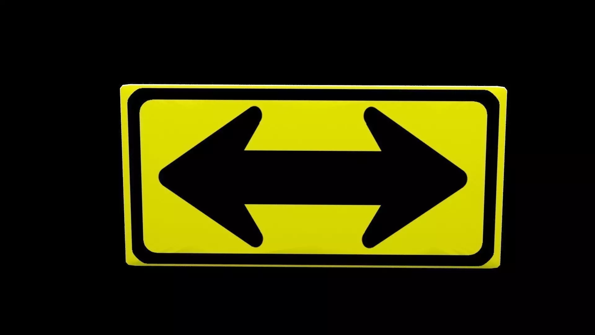 Street Sign Rectangle Double Wide Low-poly 3D model_0