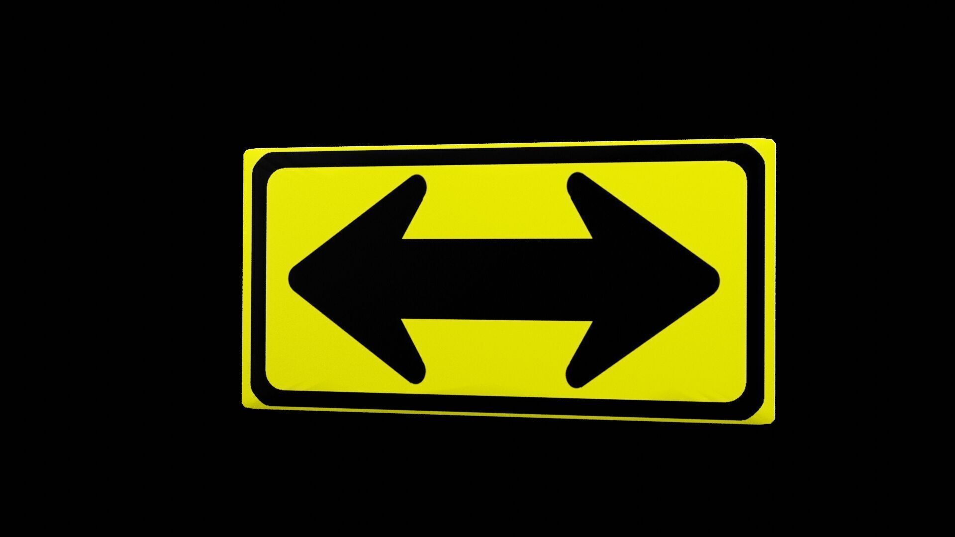 Street Sign Rectangle Double Wide Low-poly 3D model_6