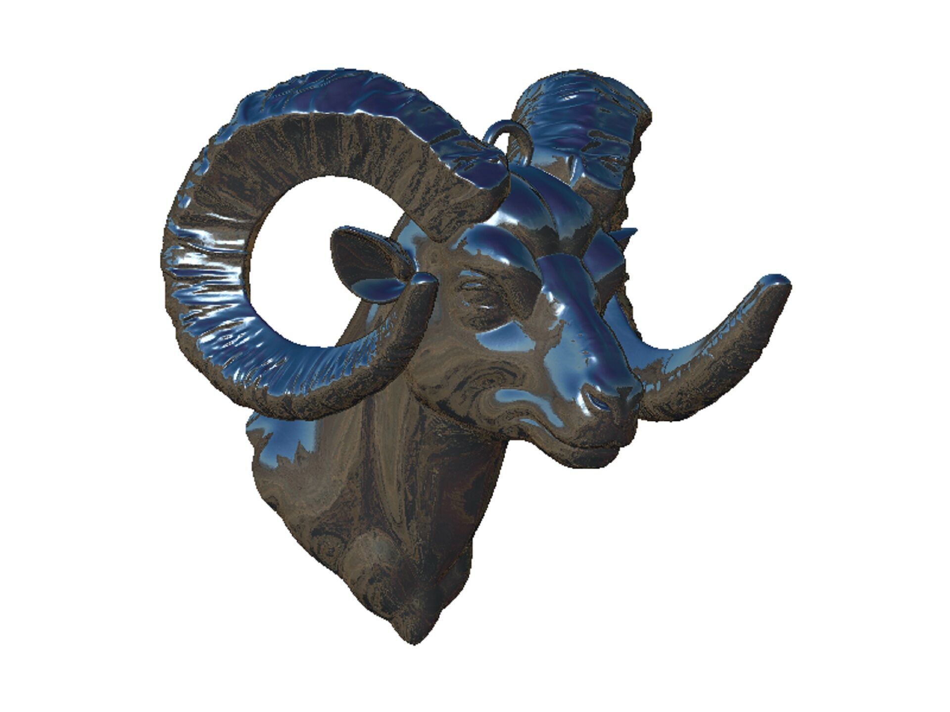 ram head 3D print model_6