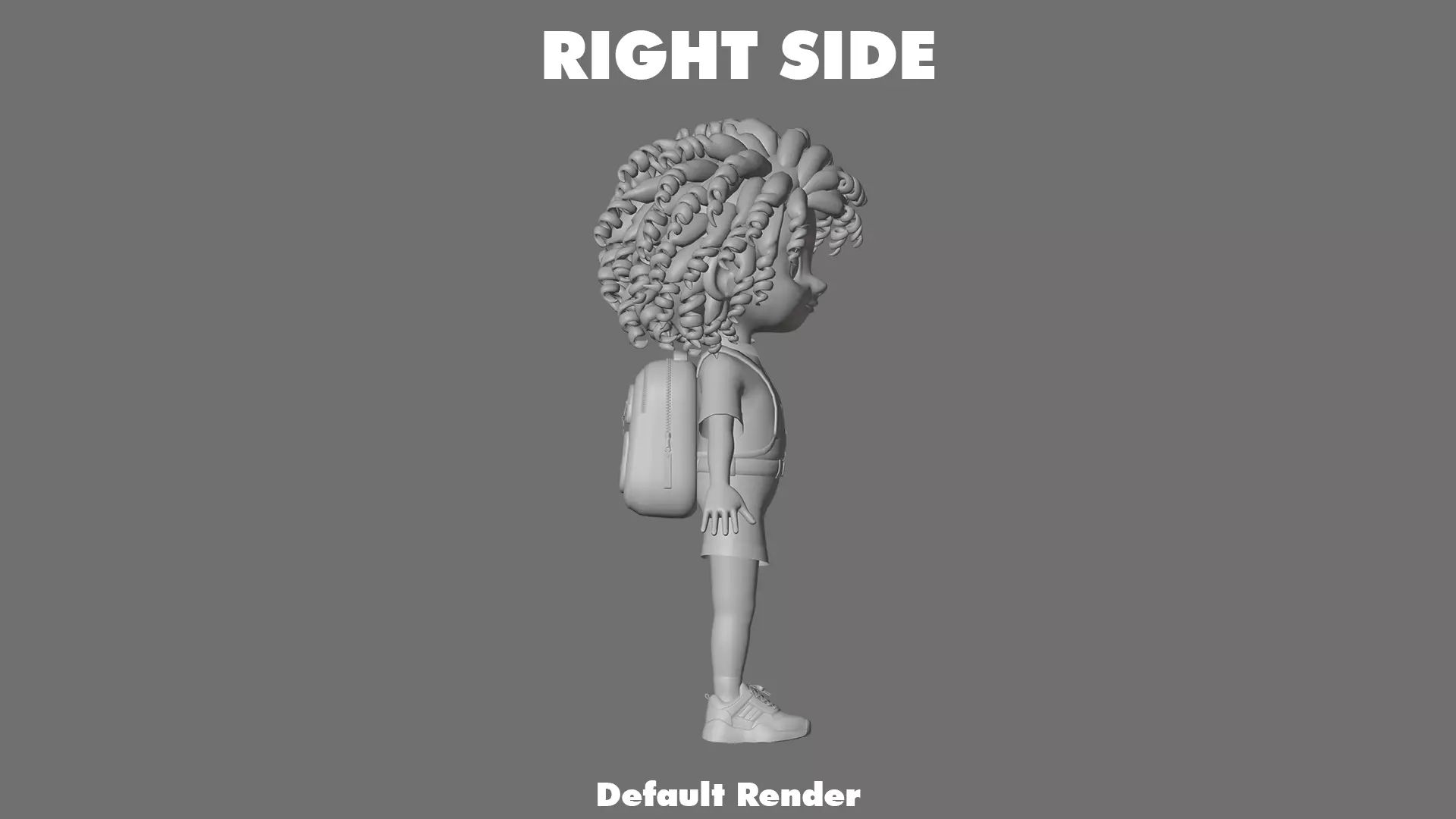 Cartoon Girl Character Low-poly 3D model_20