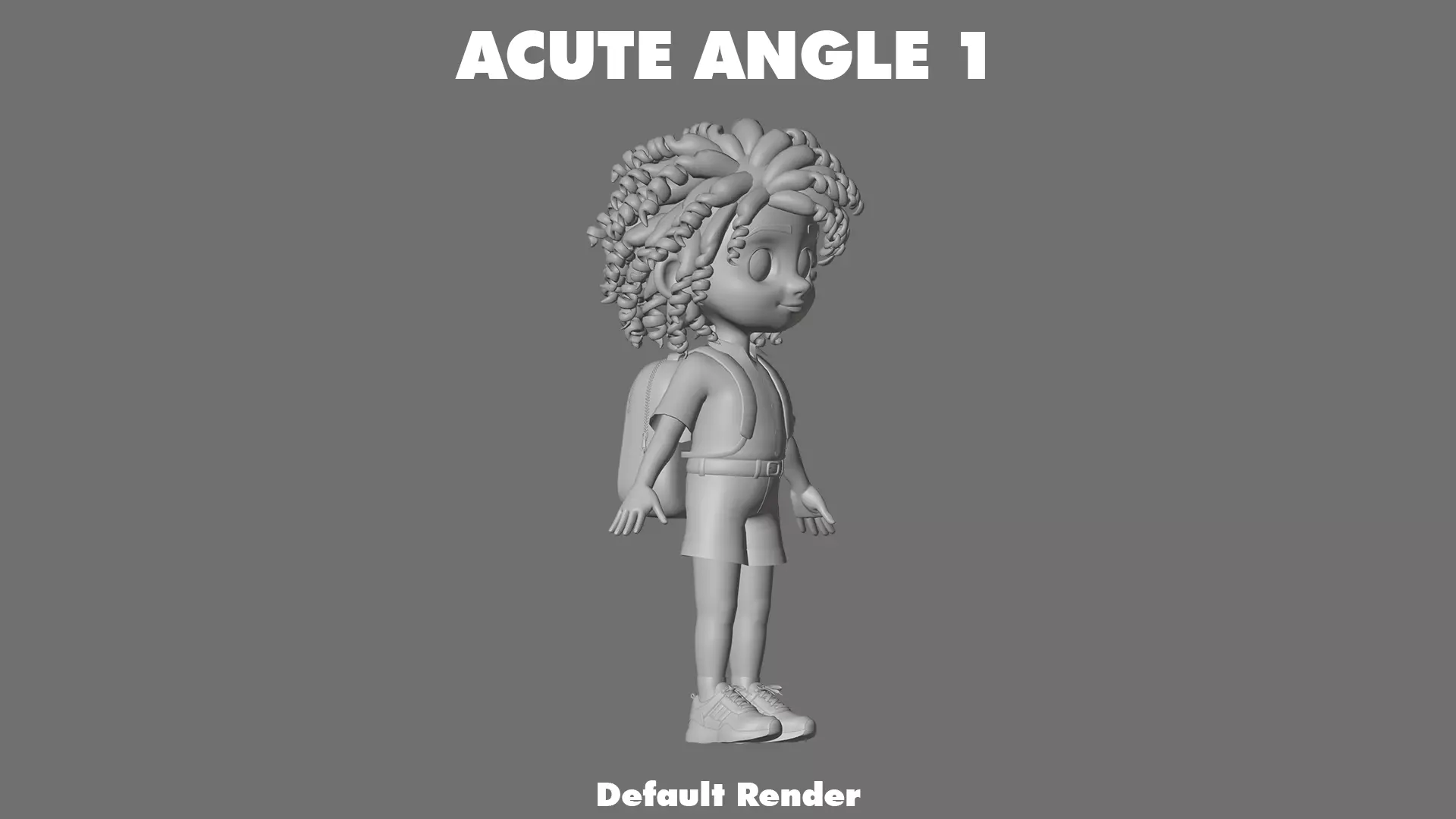 Cartoon Girl Character Low-poly 3D model_23