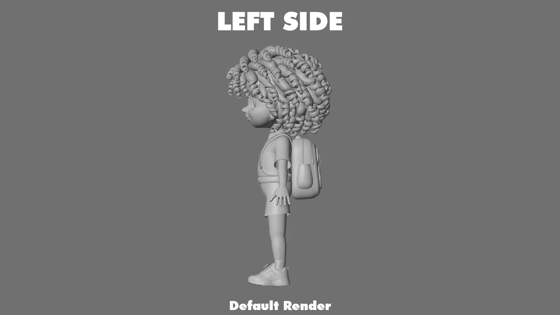 Cartoon Girl Character Low-poly 3D model_22