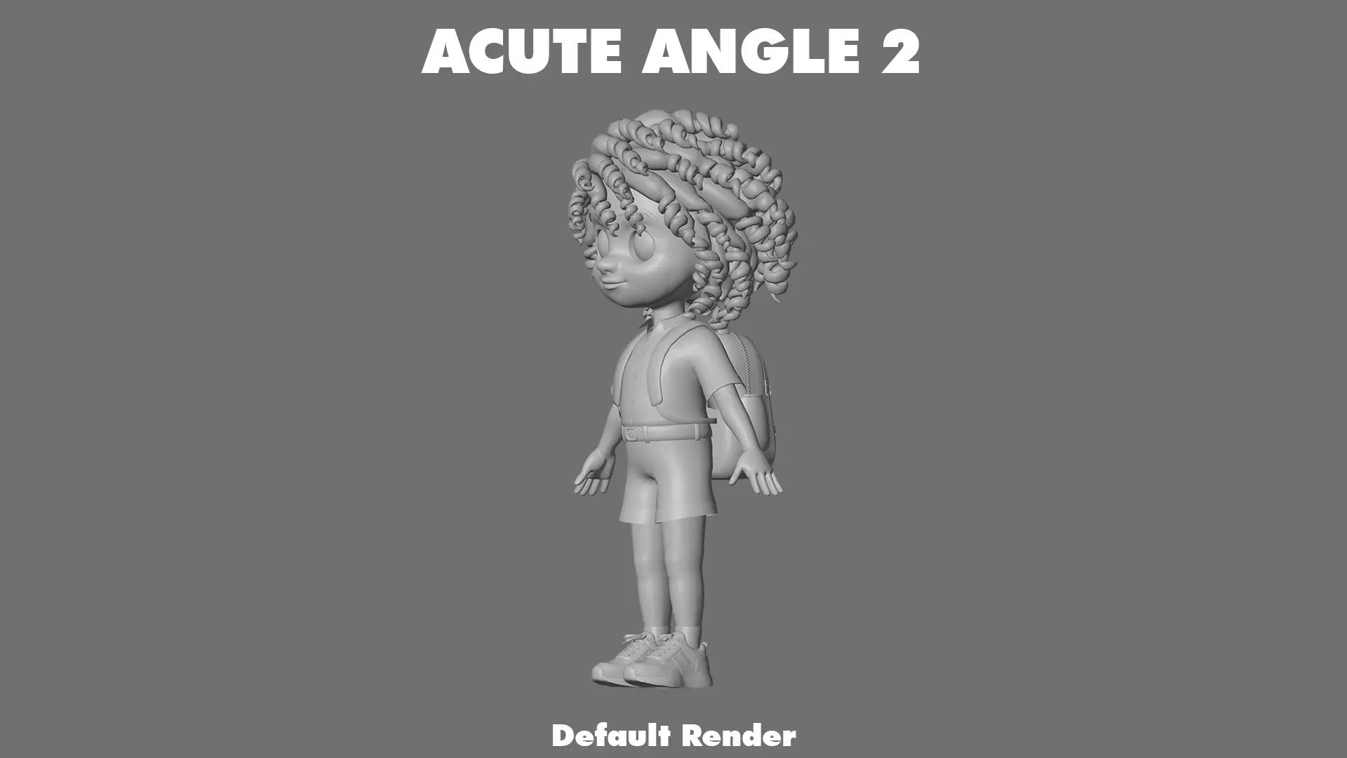 Cartoon Girl Character Low-poly 3D model_24