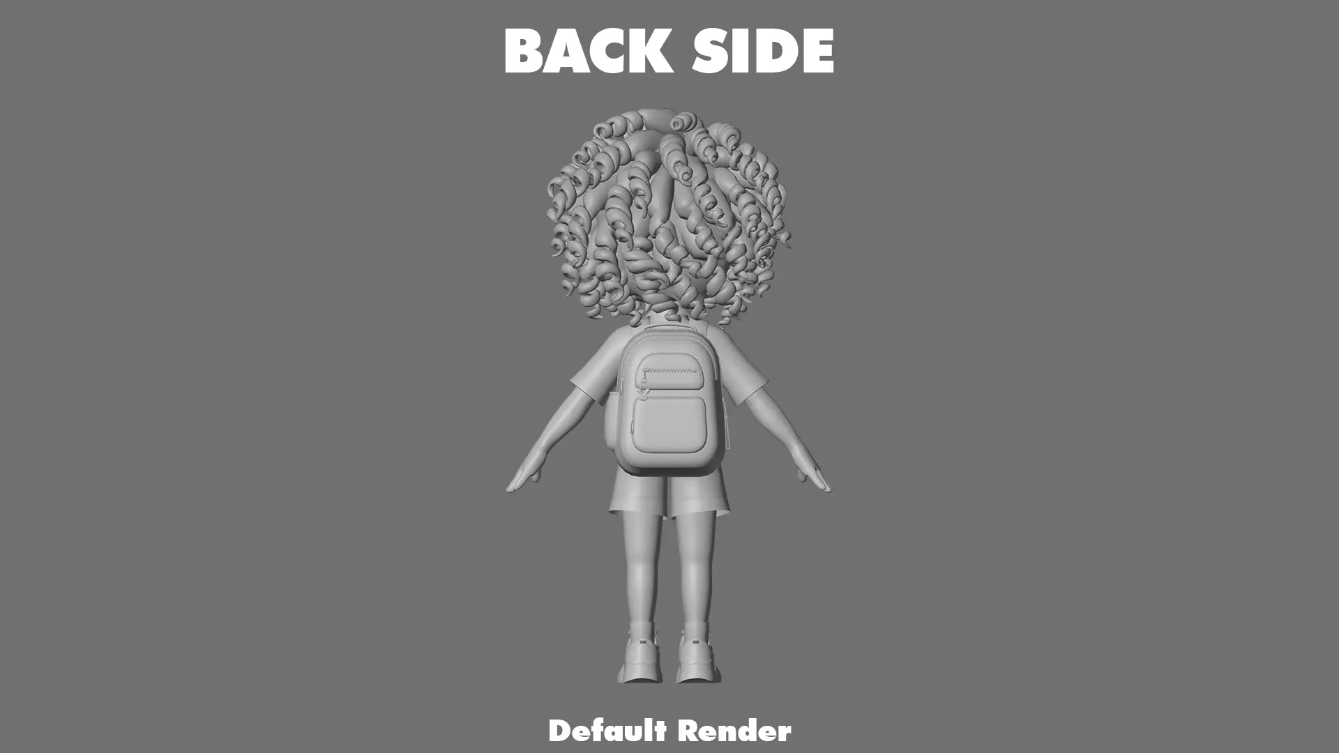 Cartoon Girl Character Low-poly 3D model_21