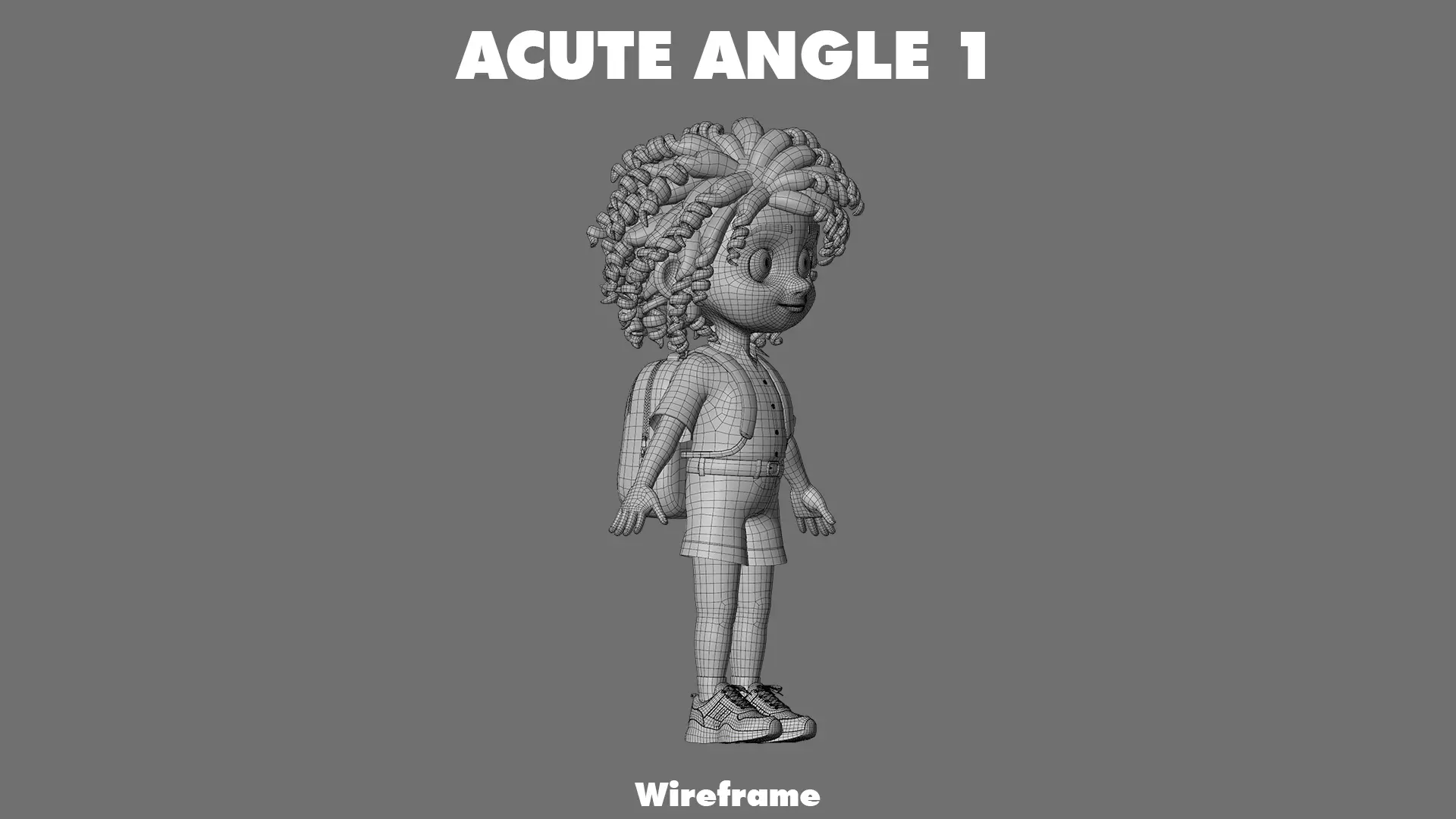 Cartoon Girl Character Low-poly 3D model_29