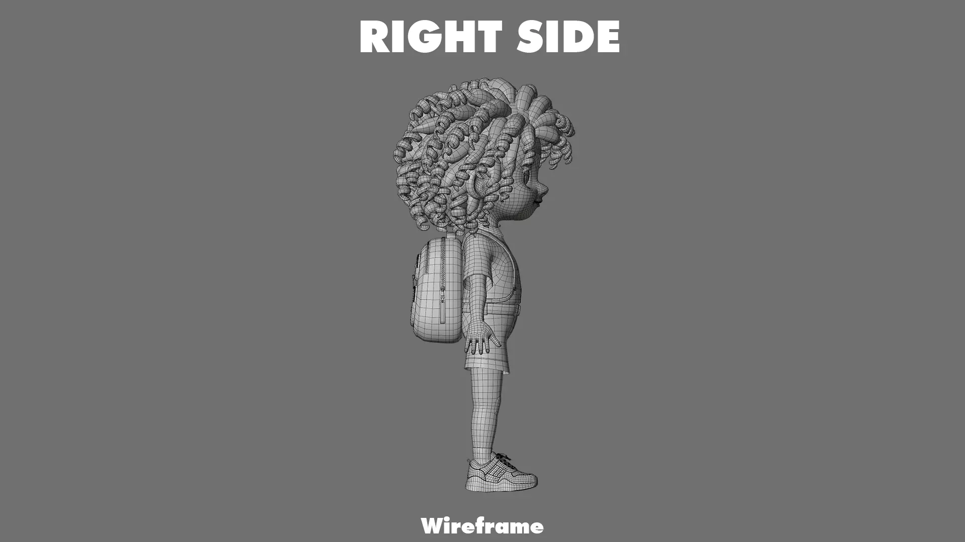 Cartoon Girl Character Low-poly 3D model_26