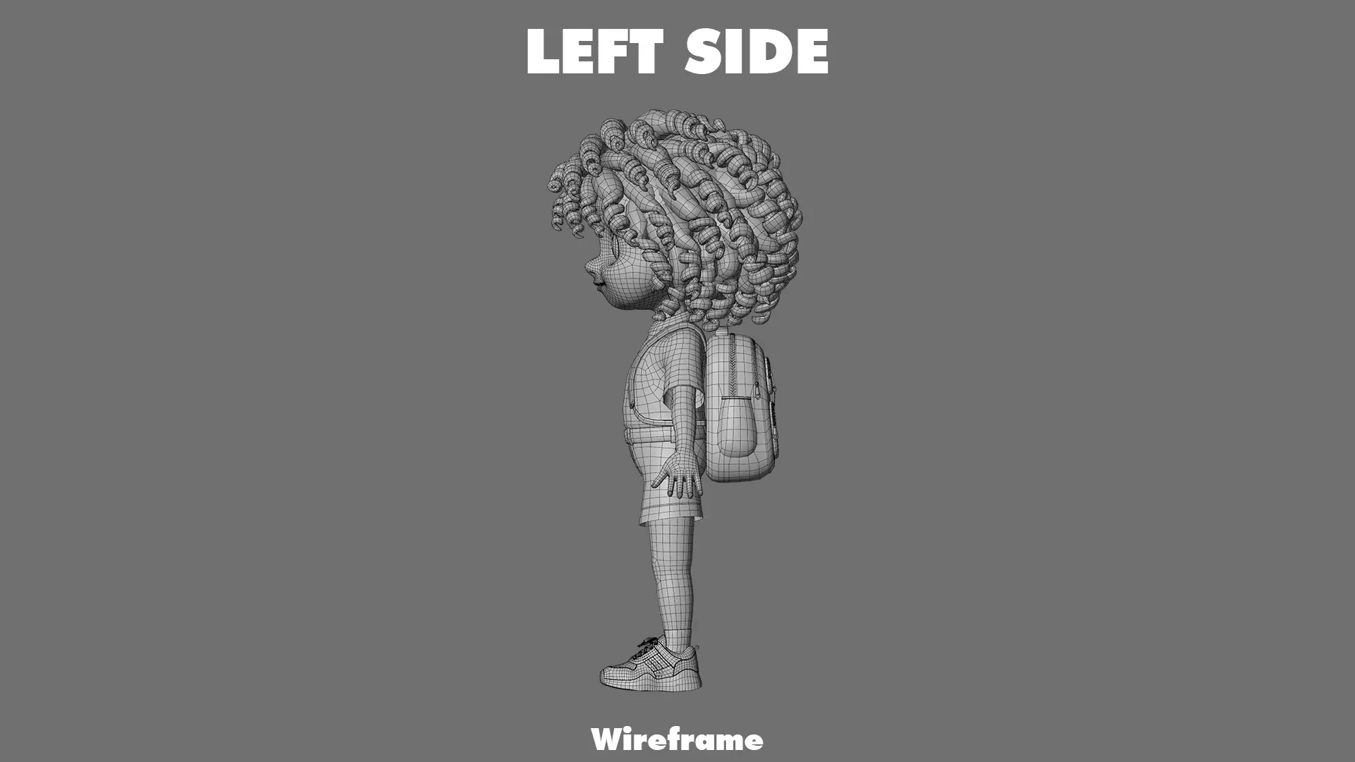 Cartoon Girl Character Low-poly 3D model_28