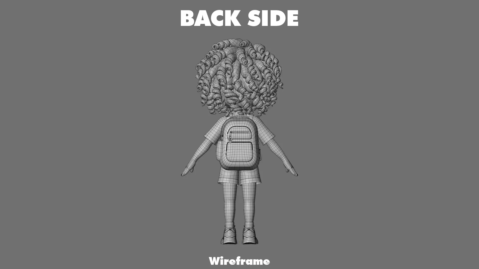 Cartoon Girl Character Low-poly 3D model_27