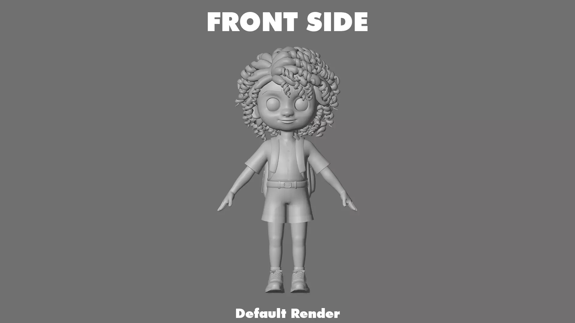 Cartoon Girl Character Low-poly 3D model_19