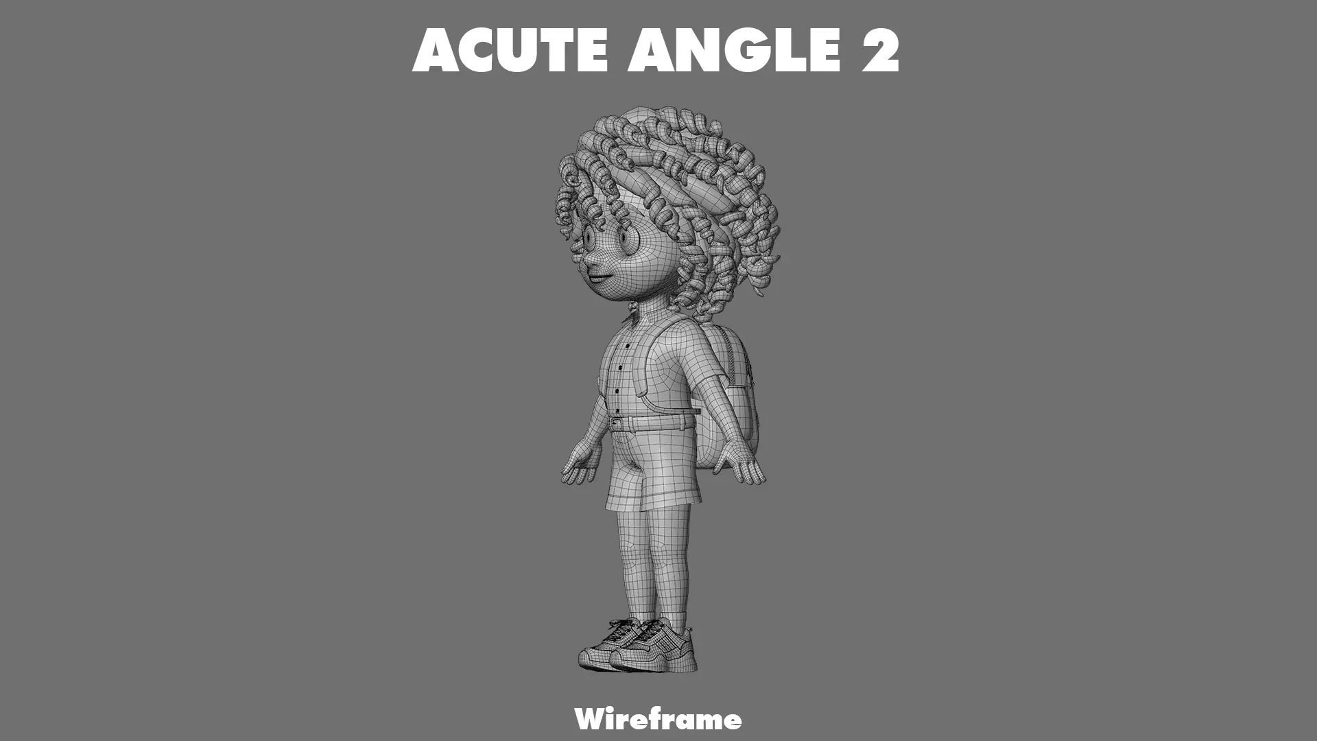 Cartoon Girl Character Low-poly 3D model_30