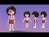 Mia Cartoon Girl Character Low-poly 3D model_1