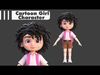 Cartoon Girl Character Low-poly 3D model_1
